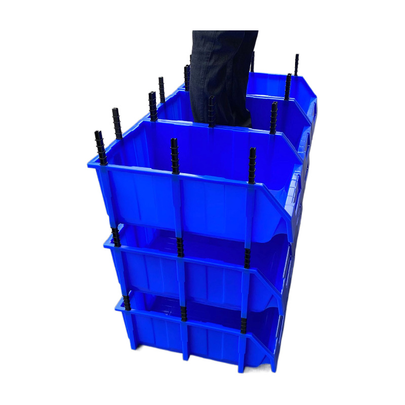厂家直供山东青岛饰品盒 仓库货架物料盒 大号分类斜口盒 组立式