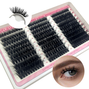 Cross-Border Hot-Selling Natural Female Eyelashes Thick and Curled Hot-Melt Eyelashes Flatness Factory Wholesale European and American False Eyelashes