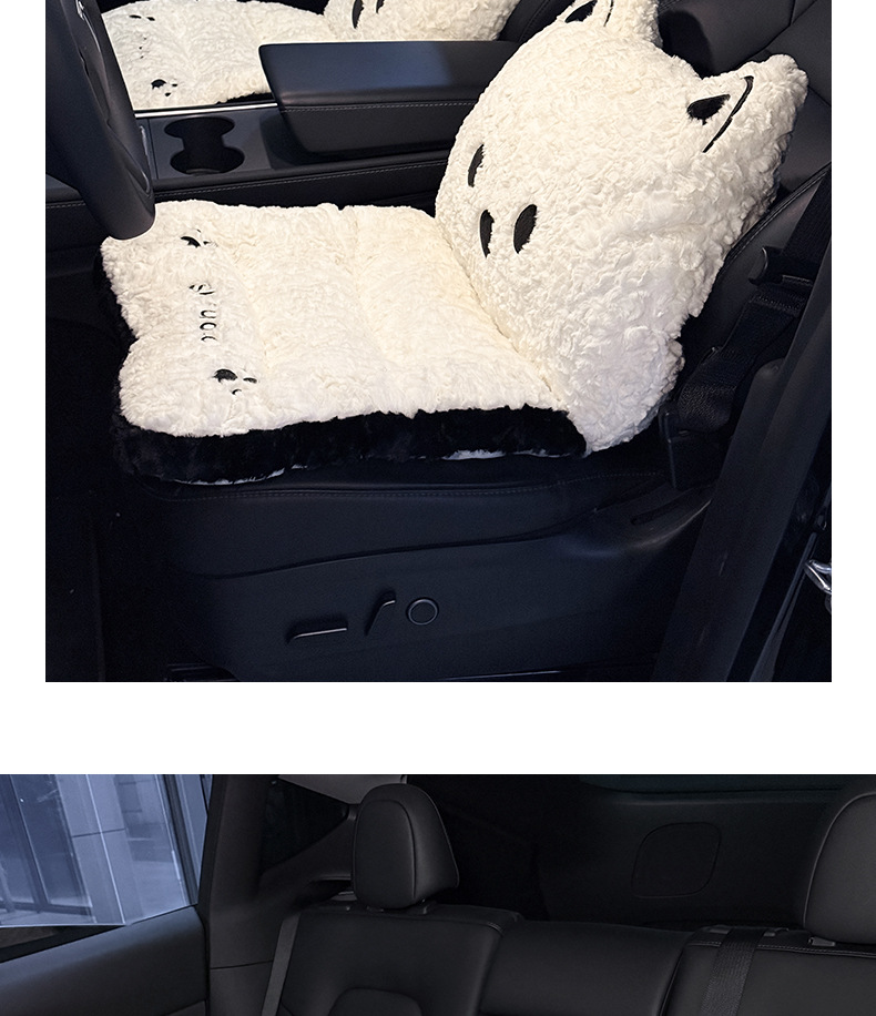 Cute Car Lumbar Cushion Integrated Cartoon Car Cushion Comfortable Car Cushion Neck Pillow Interior Supplies for Women