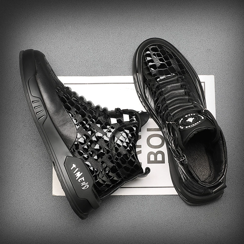 Мужская обувь из натуральной кожи, новинка 2021 года, черные зимние туфли на флисовой подкладке, высокие кожаные ботинки, повседневные мужские ботинки Martins в стиле кибер-знаменитостей