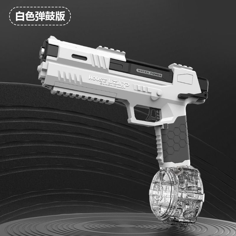 Pistola de agua eléctrica de explosión de hielo transfronteriza Pistola de agua de ráfaga de alta presión de gran capacidad Festival de salpicaduras de agua Juguete de pistola de agua para juegos de agua al aire libre