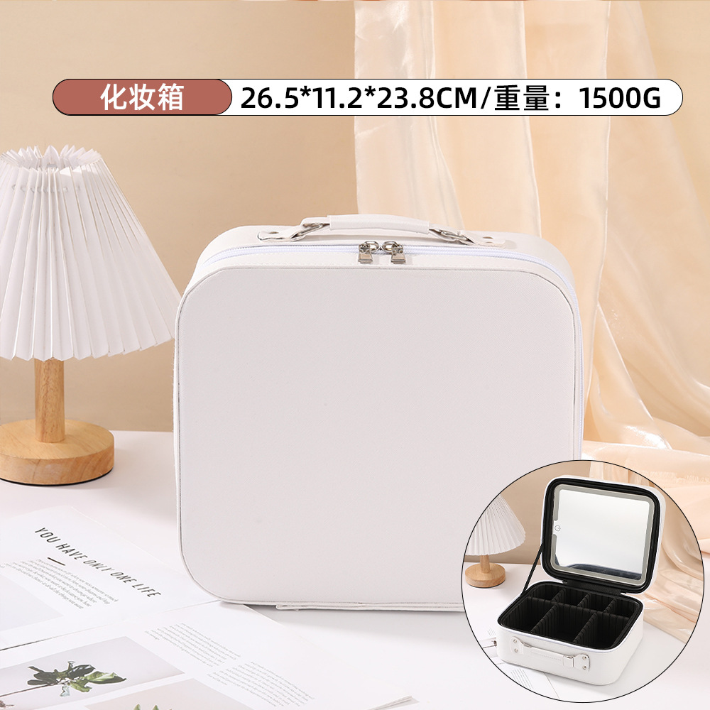 Bolsa de maquillaje espejo LED almacenamiento portátil caja de maquillaje portátil maquillaje caja de almacenamiento de gran capacidad para viajes Otros