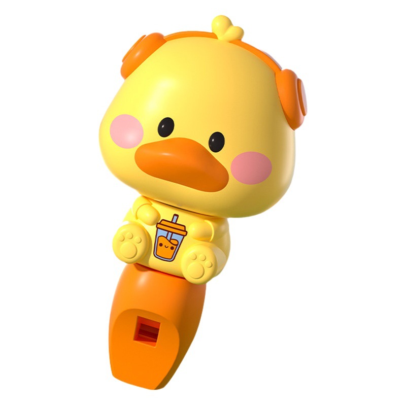 Silbato de juguete para niños bebé infantil puede soplar pato amarillo silbato dibujos animados tocando instrumento musical trompeta puesto al por mayor