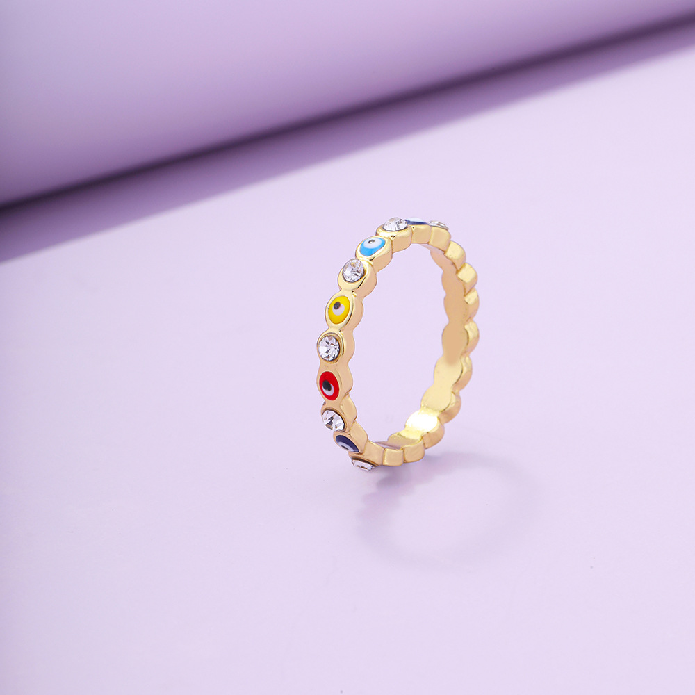 wholesale retro blue stitching eye ring Nihaojewelry