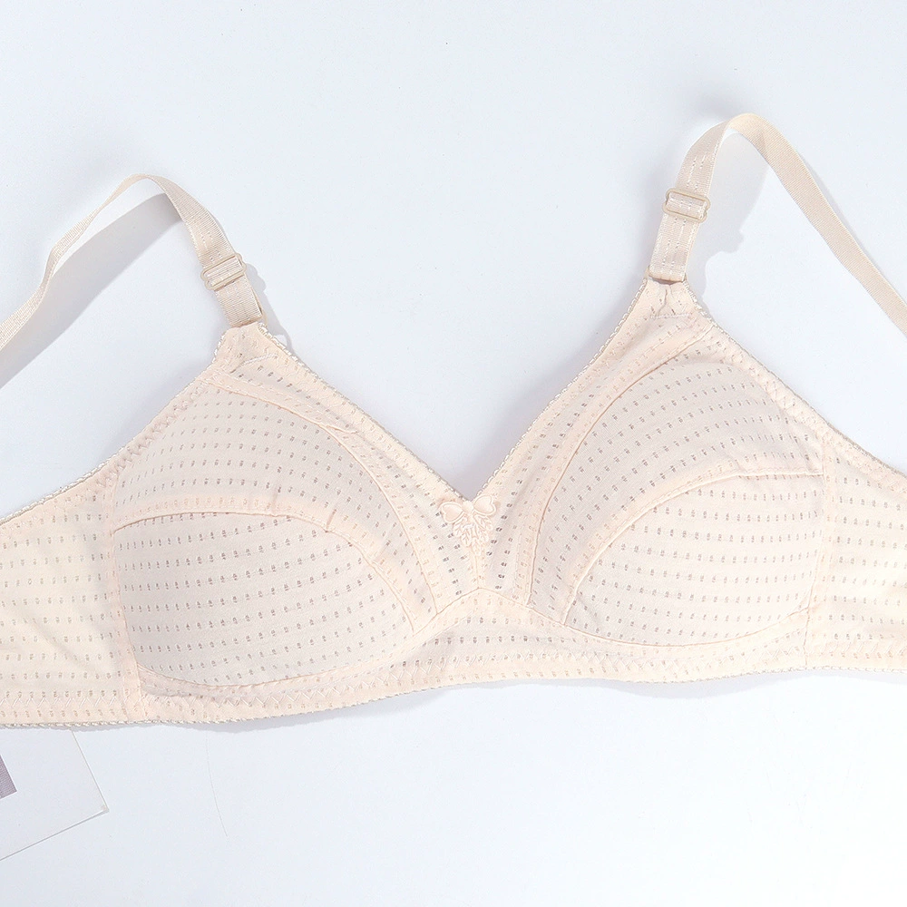 Thin breathable underwear for mother, wireless bra, for middle age, plus size