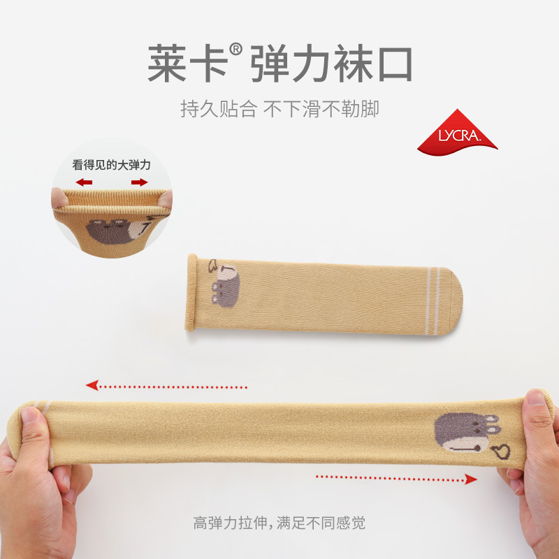 Calcetines de bebé 2022 Otoño e Invierno nuevos calcetines de bebé recién nacidos dibujos animados lindo boca suelta niños y niñas calcetines largos de algodón