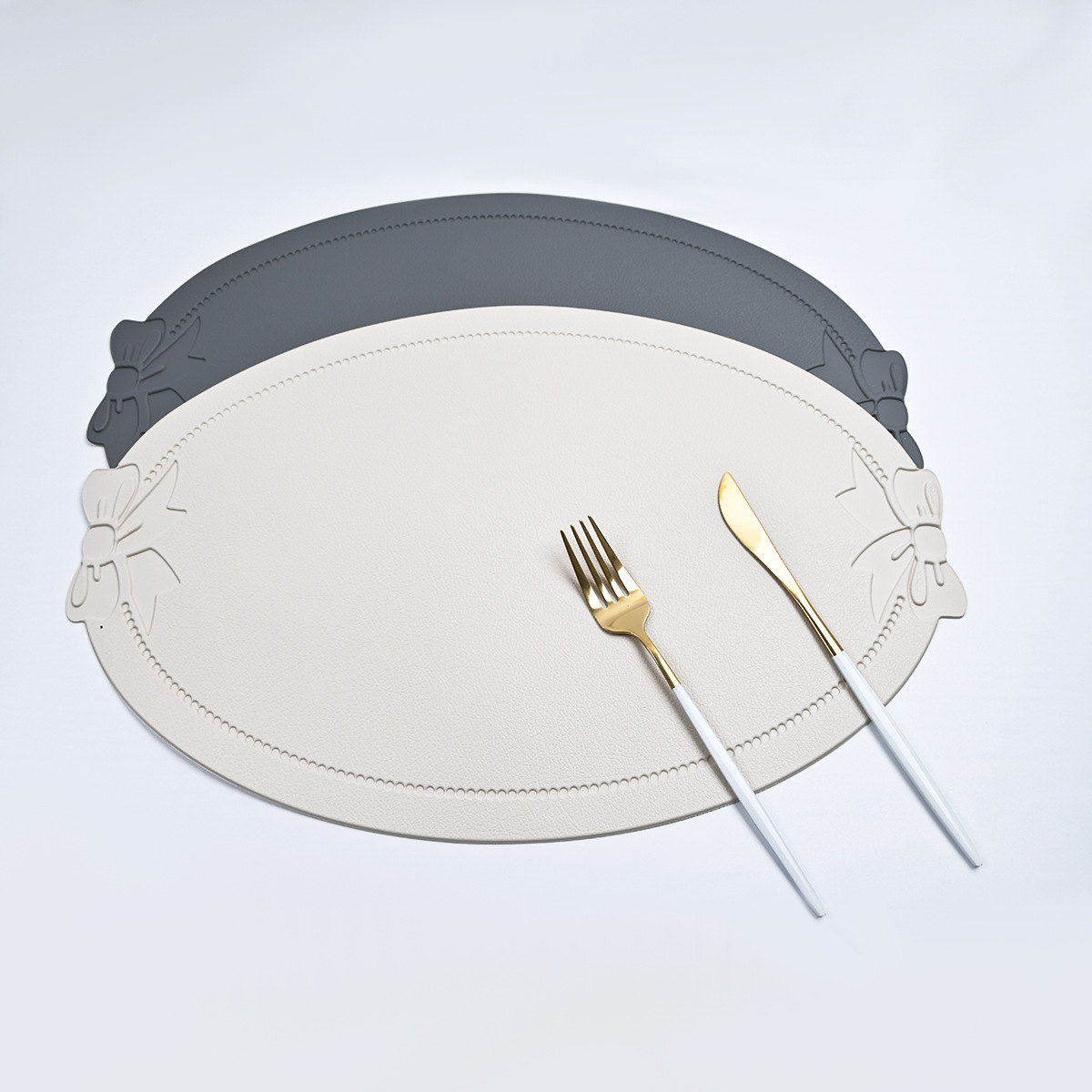 Nuevo estampado almohadilla de cuero arco de doble color pvc almohadilla de comedor anti-deslizante almohadilla de mesa aislante de calor almohadilla de taza hotel doméstico