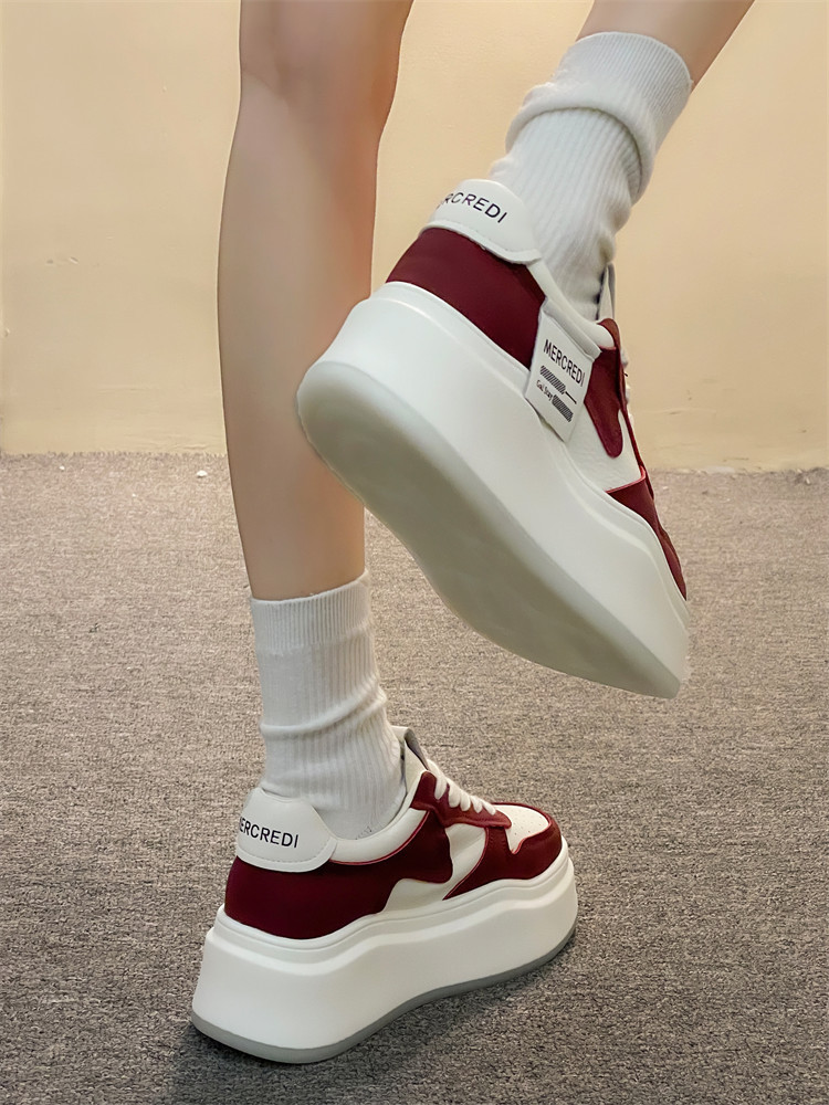 Baskets Femme Blanches Plateforme Sneakers Tendance Printemps Automne_voghion.com