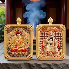 吞金兽五爷唐卡十二生肖守护神爆版浮雕金色吊坠高档唐卡护身保运