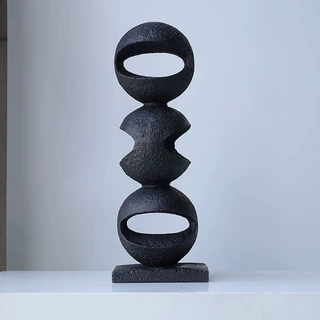 现代简约树脂几何连体球艺术摆件客厅电视柜样板间玄关家居装饰品