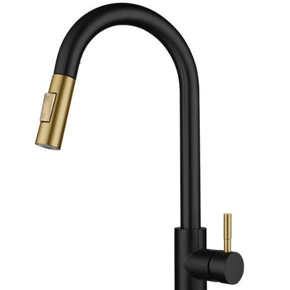 Grifo de fregadero de cocina de acero inoxidable 304, grifo extraíble telescópico táctil inteligente multifunción frío y caliente