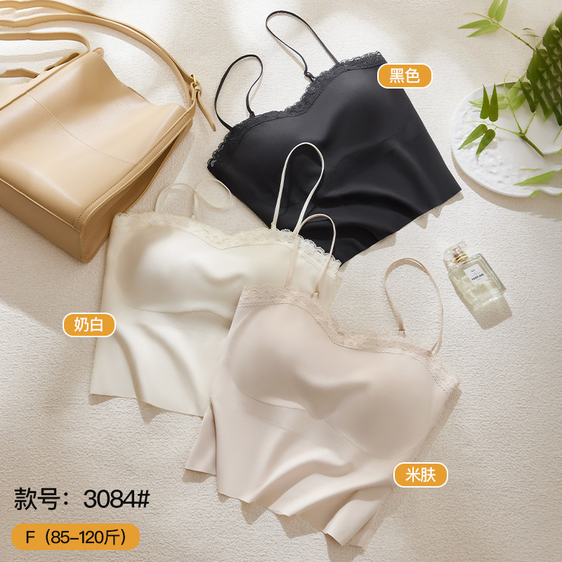 Encaje, hermosa espalda, tirantes, ropa interior, copa fija, sujetador sin usar, chaleco pequeño, sin costuras, desnudo, chaleco de todo fósforo