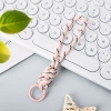 Pure pink black dot diamond knot lanyard