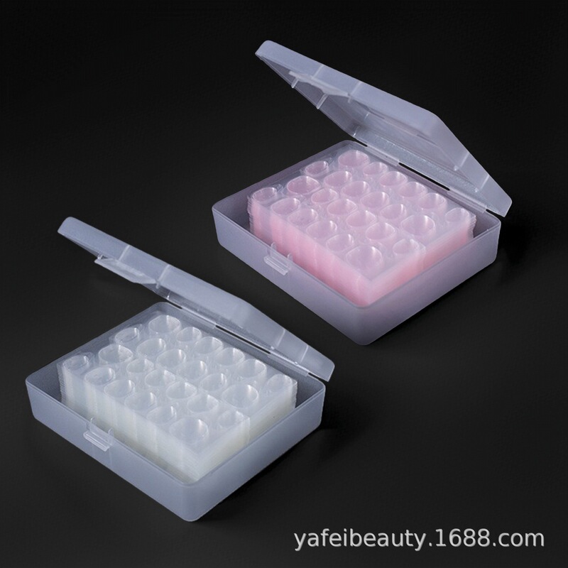 New 24-Piece Jelly Glue Adhesive Powder Glue for Nail Art, Double-Sided Wearable Nail Tips, Long-Lasting and Removable