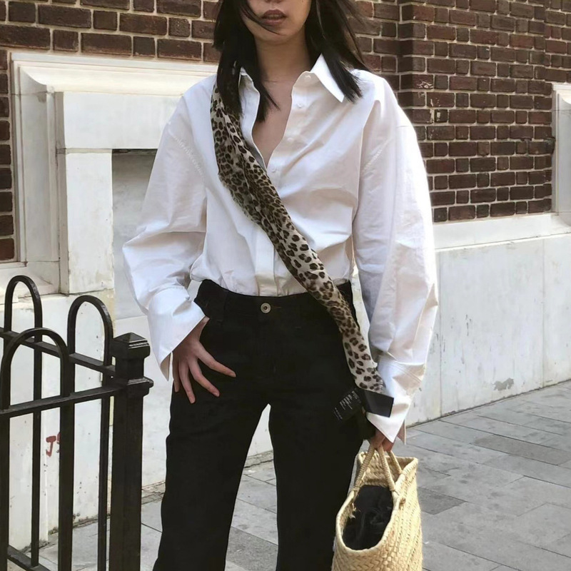 Niche rare * y Various Wearing Methods Shoulder Shape Blouse 25 Spring and Summer Waist Buckle Design Two Wearing Cotton Shirt