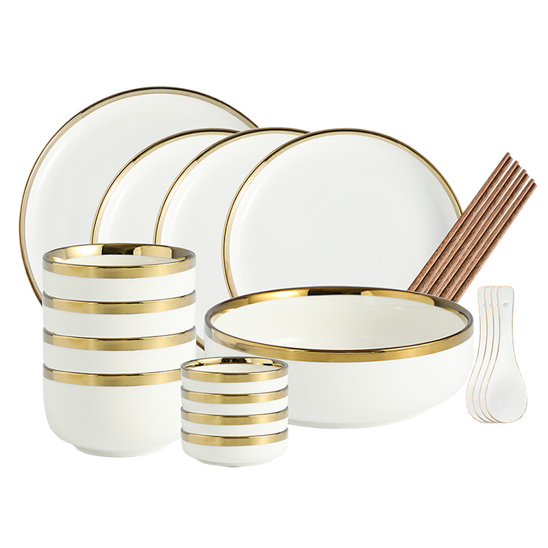 Juego de vajilla nórdica, plato de cerámica, plato de cerámica, plato de arroz para el hogar, plato de carne, juego de vajilla simple, plato de cerámica