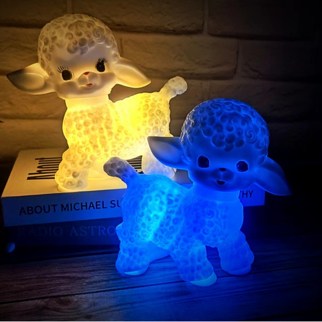 超可愛日式復古昭和羊少女心桌面擺件裝飾卡通禮物批發小夜燈