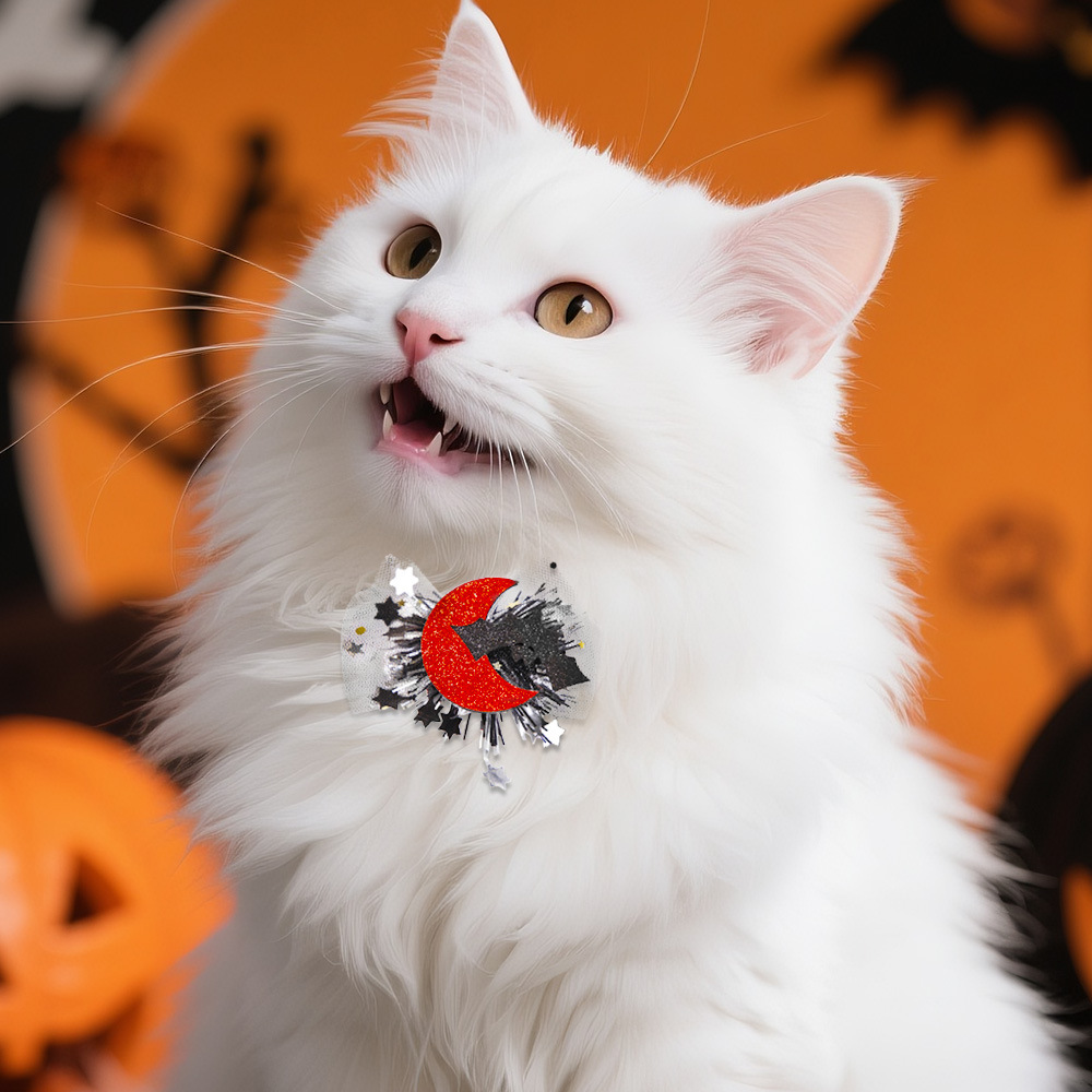 Nuevo Halloween mascota extraña calabaza gato perro tarjeta de pelo fantasma fiesta decoración tarjeta de boca de pato fantasma