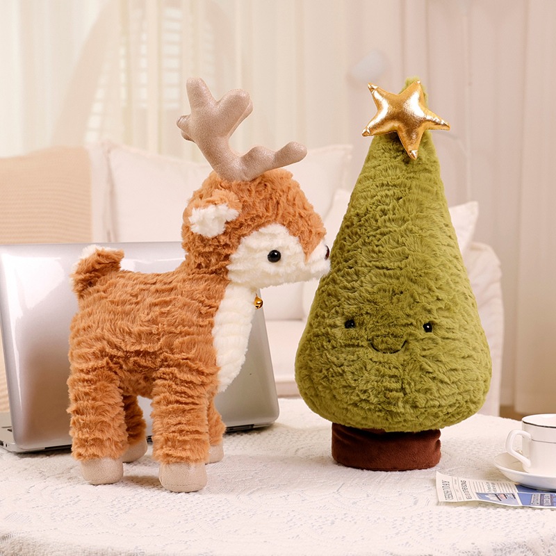 Festival Gifts Christmas Deer Doll Fun Christmas Tree Children's Toy Doll Doll Cute Soothing Soft Gift Plush Toy_voghion.com