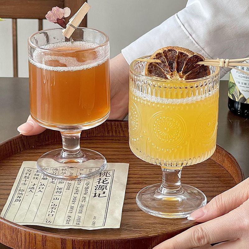 热红酒玻璃杯高脚杯甜品杯冷饮杯鸡尾酒杯创意玻璃杯高颜值ins风|undefined