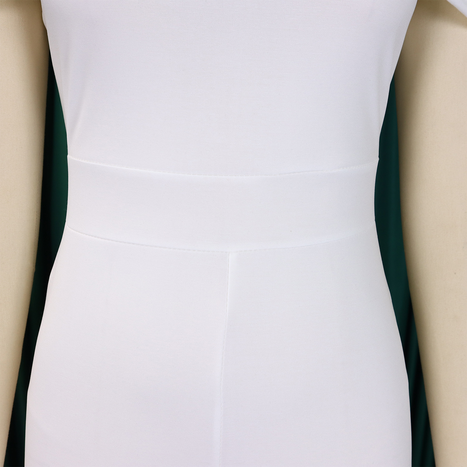 abbigliamento donna sexy attillato tinta unita monospalla arricciato spalle scoperte manica corta tuta commercio estero_voghion.com