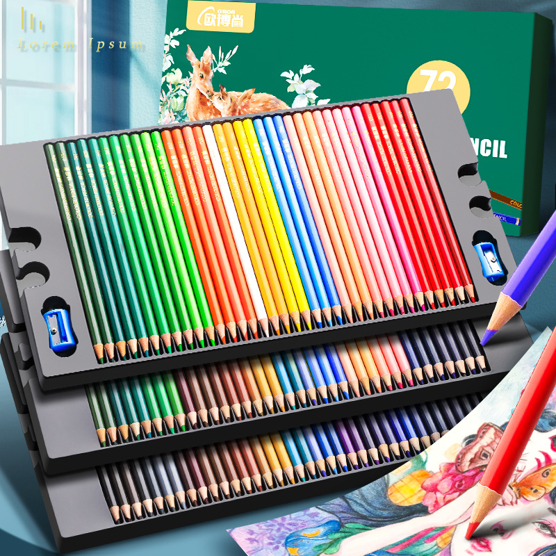 Color plomo profesional 200 color pintura especial aceitosa soluble en agua color lápiz estudiante de la escuela primaria 72 color arte para colorear
