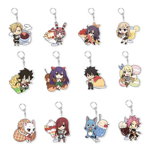 Anime Secondary Cute Cartoon Keychain HD Acrylic Goblin's Tail Oh Keychain Schoolbag Hanging Ornaments