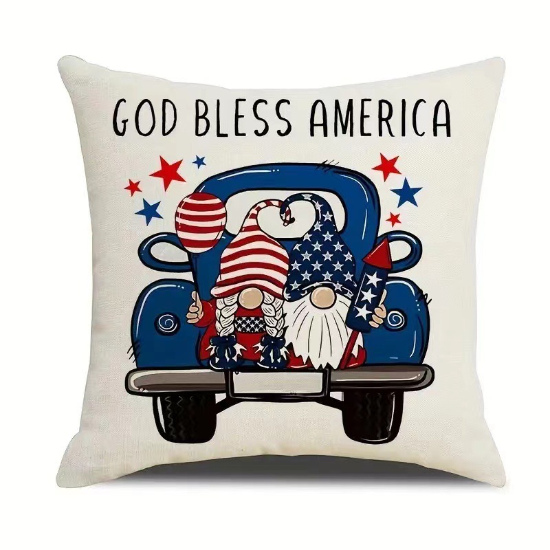 2024 nueva serie de funda de almohada del día de la independencia lino estilo americano funda de almohada cuadrada decoración de atmósfera de vacaciones image 32