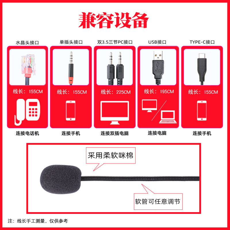 Hangpu BT200 auricular de teléfono auricular de Servicio al Cliente auricular del operador USB centro de llamadas teléfono fijo dedicado