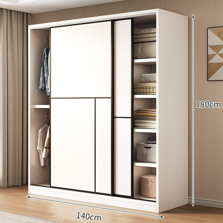 2도어 [아트웜화이트] 길이 140cm의 옷장 업그레이드 및 두꺼워짐