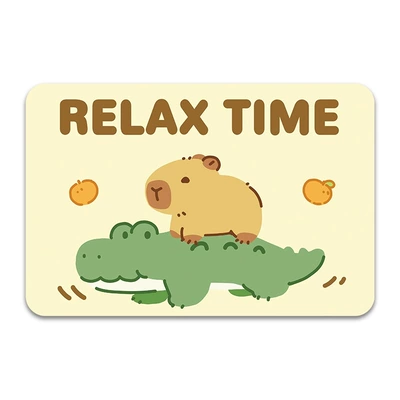 Avtomobil döşəmə paspasları, Mud Bathroom Floor Mat Shower - k-crocodile-capybara-square-white-background-396009cm