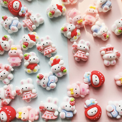 新款小兔洞洞鞋可愛卡通diy奶油膠手機殼貼頭飾髮夾樹脂配件批發