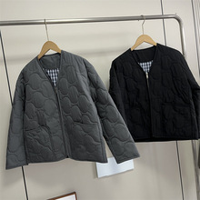 68女轻盈暧意显瘦轻薄冬季新款简约V领菱形保暖鹅绒羽绒服2889