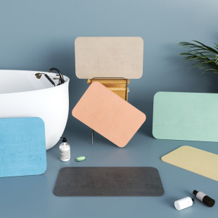 Diatom Mud Mat Absorbent Bathroom Non-slip Quick-drying Foot Mat Toilet Entry Door Toilet Mat Diatomite Hard