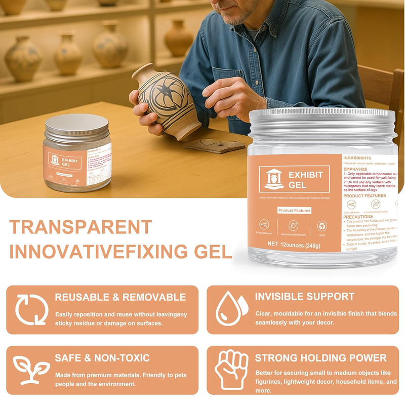 Museum Gel Museum Glass Porcelain Artwork Display Positioning Anti-Seismic Anti-Fall Fixing Glue Reversible Gel