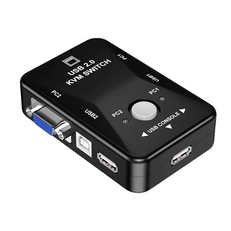 KVM-переключатель 2 порта, 4 порта, ручной VGA-переключатель «два в одном», USB с переключателем клавиатуры и мыши «4 в 1»
