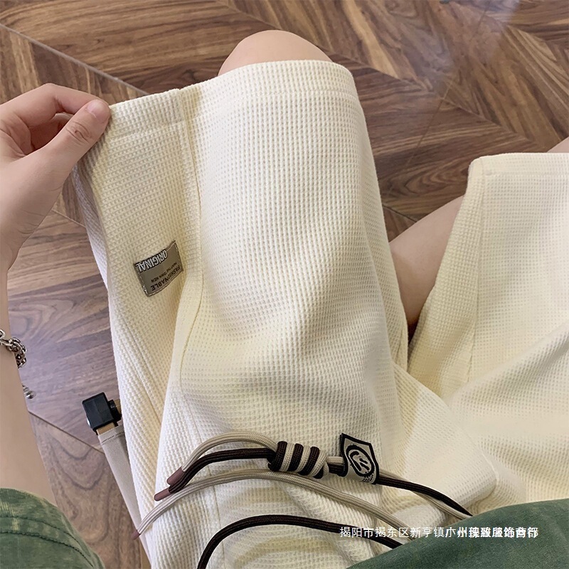 Waffle Shorts for Men, Summer Thin Style, Trendy Brand, Loose Fit, Large Size, American Style, Sports Casual Five-Point Pants