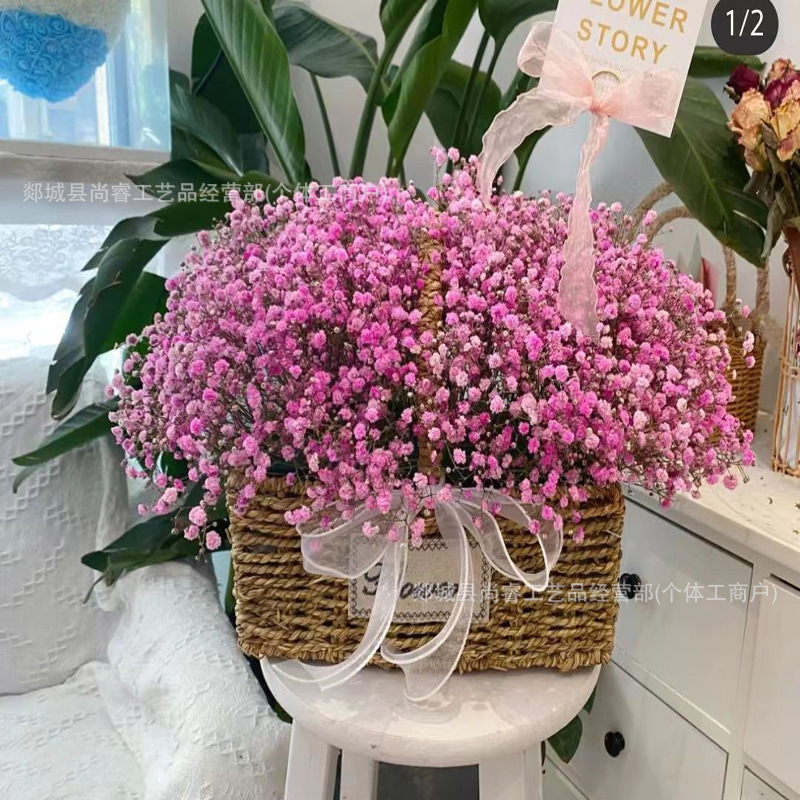 Cestas de flores tejidas a mano tejidas de paja bambú tejidas de flores tejidas a mano imitación de vid y fruta huevo caja de regalo cesta pastoral