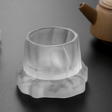 磨砂玻璃建盞單品茗杯刀刻紋龍鳳蓮花銀飾主人杯私人制作茶盞茶杯