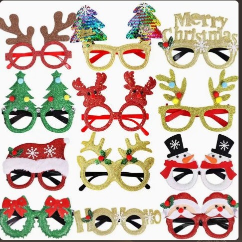 Party Plastic Glasses, Funny Glasses, Internet Celebrity Christmas Glasses, Pom-Pom Christmas Glasses, Twelve-Piece Set of Glasses Party Plastic Glasses, Funny Glasses, Internet Celebrity Christmas Glasses, Pom-Pom Christmas Glasses, Twelve-Piece Set of Glasses