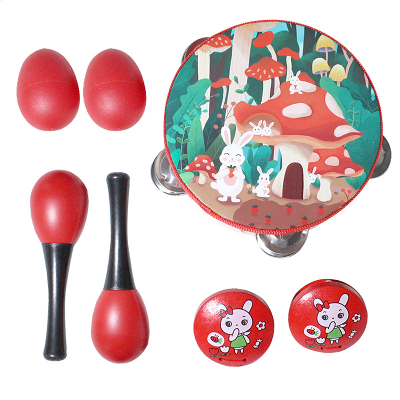 Conjunto de instrumentos musicales Orph 13 piezas juegos de música de percusión infantil juguetes auxiliares de enseñanza rojo