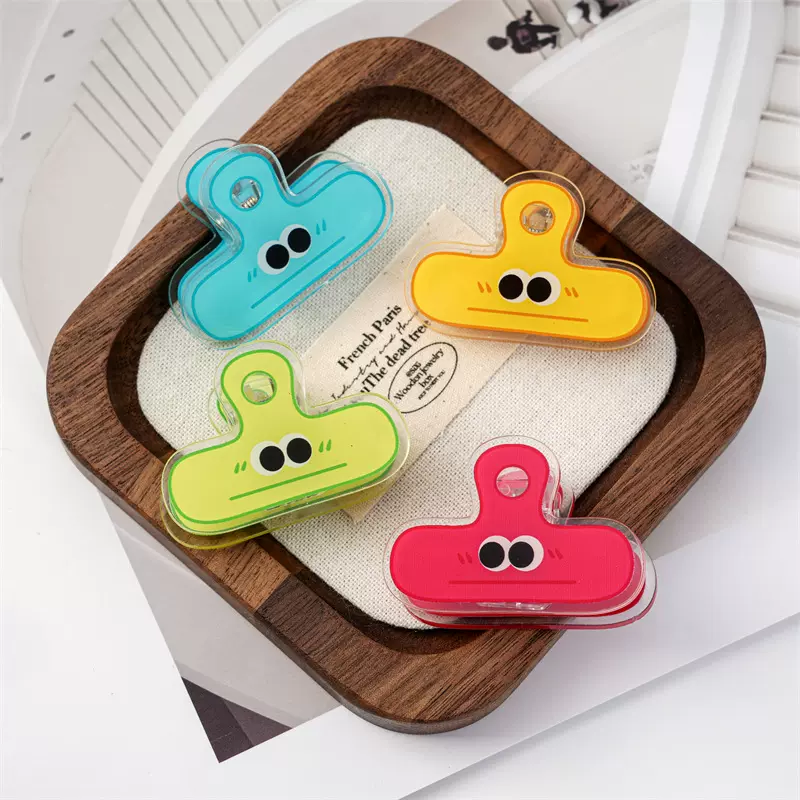 可爱搞怪表情夹子小红书同款亚克力燕尾夹学生资料书本夹手账夹子