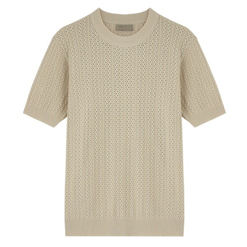 Casual Knit Short-Sleeve Men's British Retro Lightweight Mature Style Laced Breathable Fitted T-Shirt Top Under Shirt