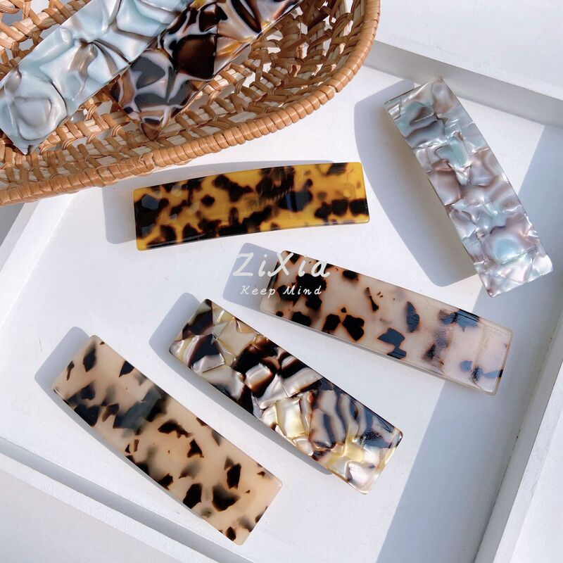 Cross-border acetate spring clip French retro steel clip hawksbill color ponytail clip simple back head clip top clip for women Cross-border acetate spring clip French retro steel clip hawksbill color ponytail clip simple back head clip top clip for women