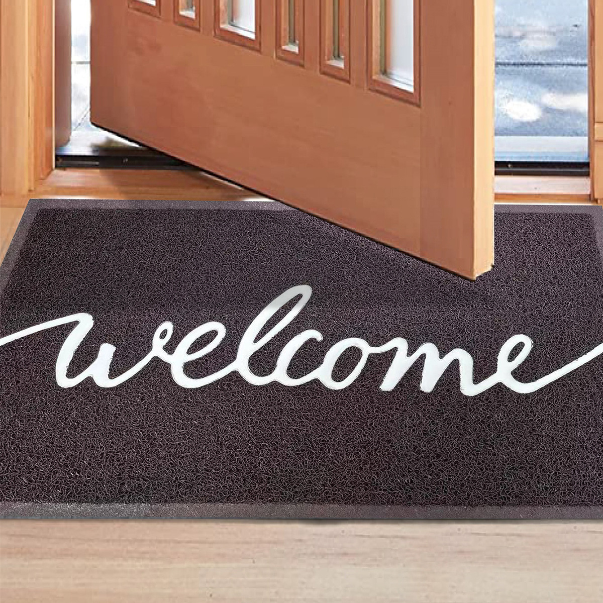 Transfronteriza fuente fábrica nórdica simple anillo de alambre de bienvenida piso alfombra mancha-resistente antideslizante alfombra de la puerta