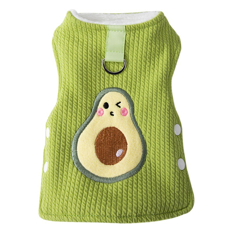 Otoño e invierno perro de estilo coreano de punto de doble capa Chaleco de tracción medio y pequeño perro ropa gato mascota Chaleco de algodón