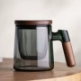 办公室大容量泡茶木盖花茶杯