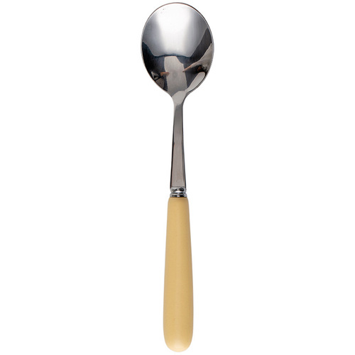 Korean-style Ins-inspired Cream Yellow Ceramic Handle Stainless Steel Fork and Spoon Set, Knife, Fork, Spoon, Dessert Spoon, Western Dining Tableware