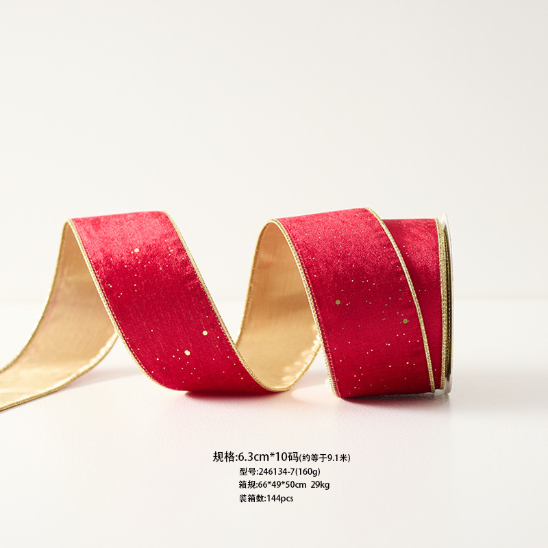 Nuevo producto transfronterizo rojo de alta gama franela corbata merrychristmas cinta bronceada decoración navideña