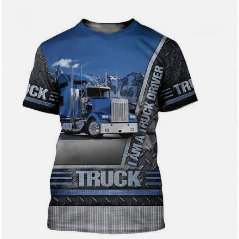 TK人気 CAT掘削機 3D立体インク メンズT アメリカンワークウェア風 通気速乾半袖Tシャツ|undefined